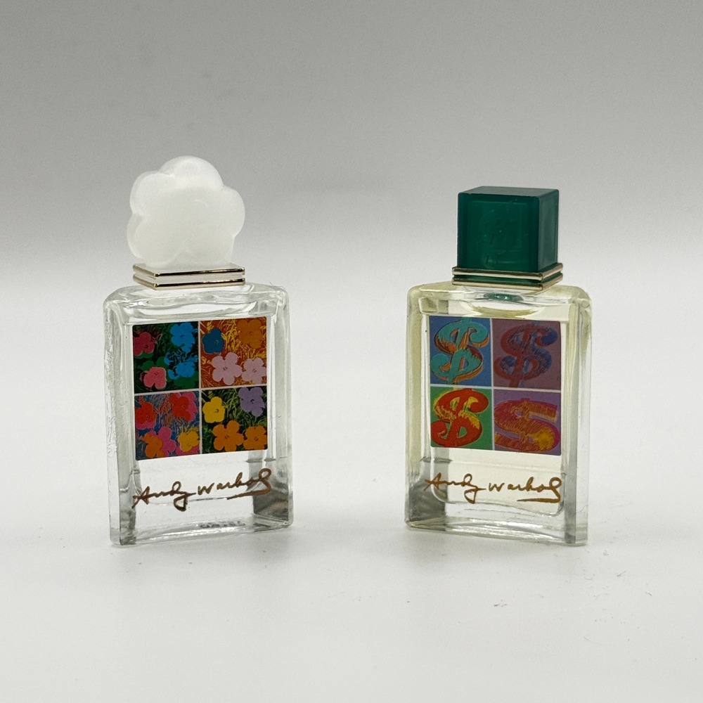 Andy Warhol Perfume Set 2 Women 5ml Multicolor Pop Art Flowers Dollar Sign Mini